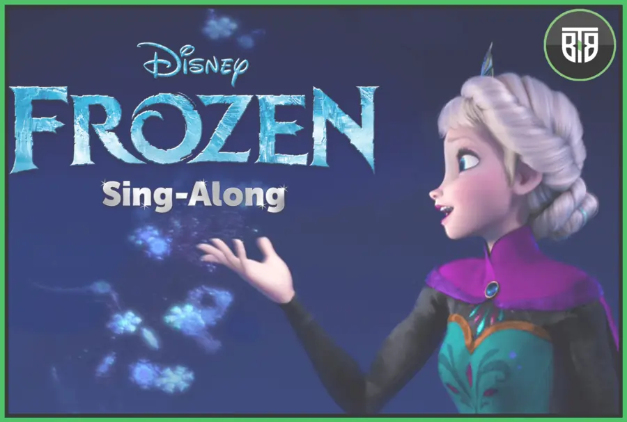 a movie poster of Frozen Sing- ALong, disney plus day 2021